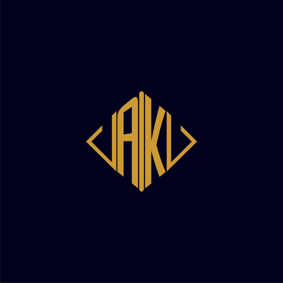 Alaska inicial monograma cuadrado logo diseño ideas vector