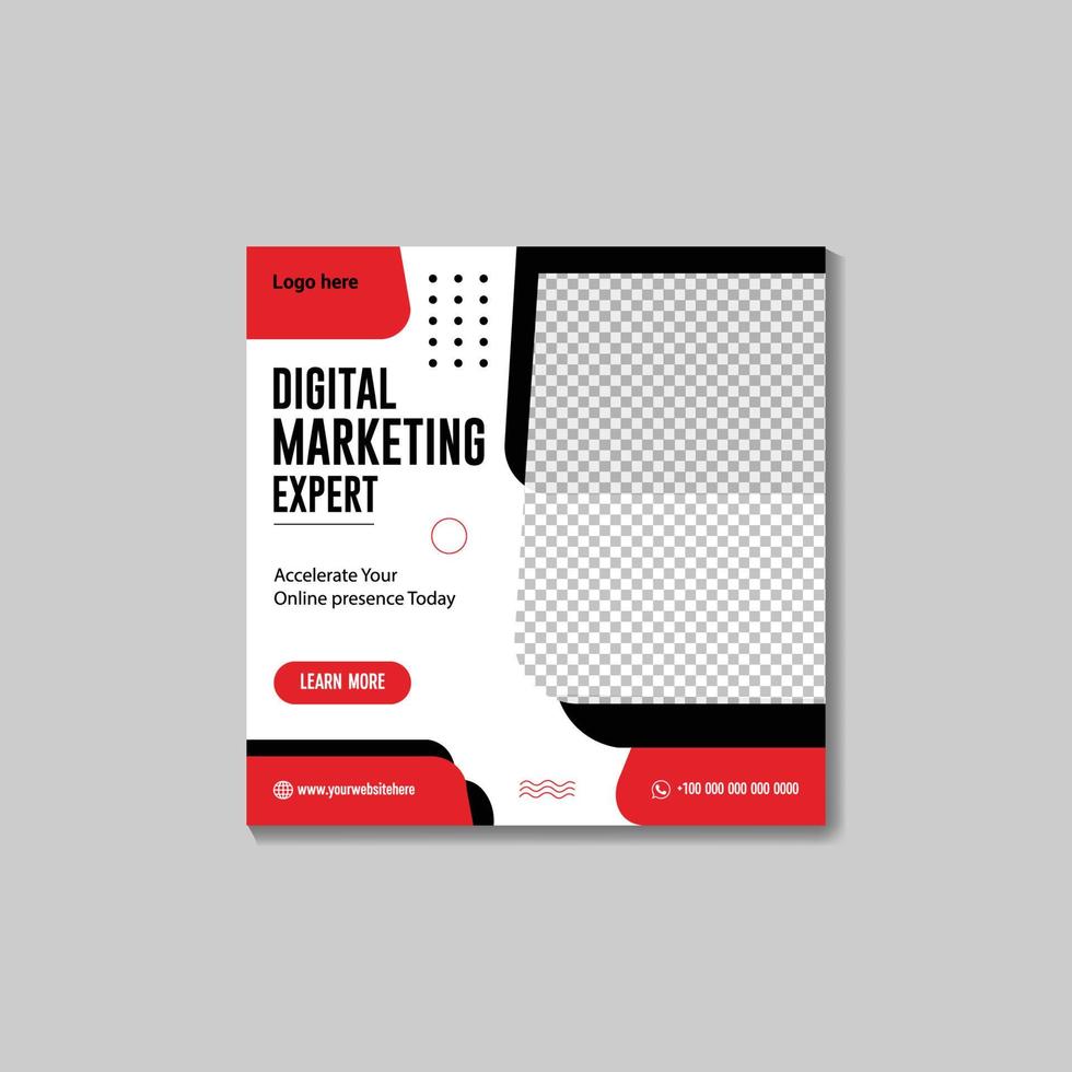 social media template design for digital agency promotion vector