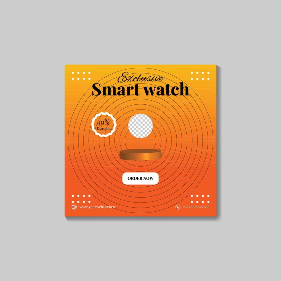 social media template design new watch for sale vector