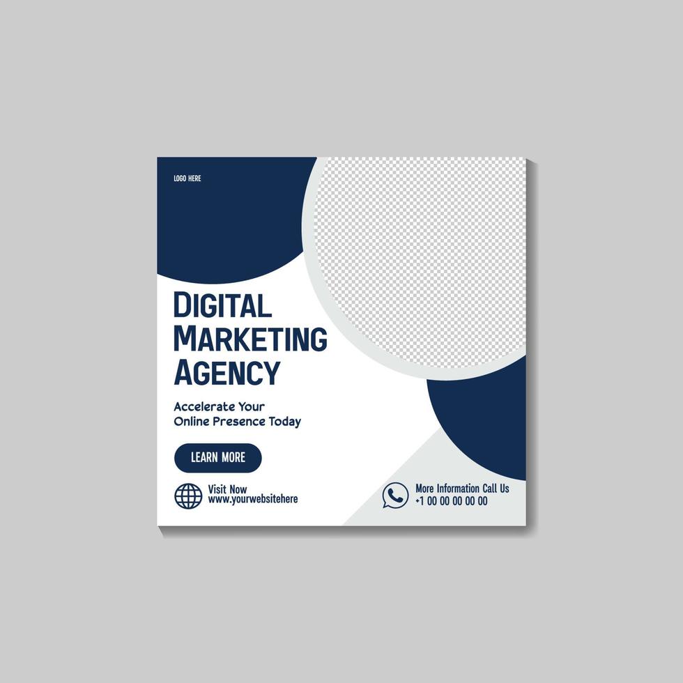 social media template design for digital agency promotion vector