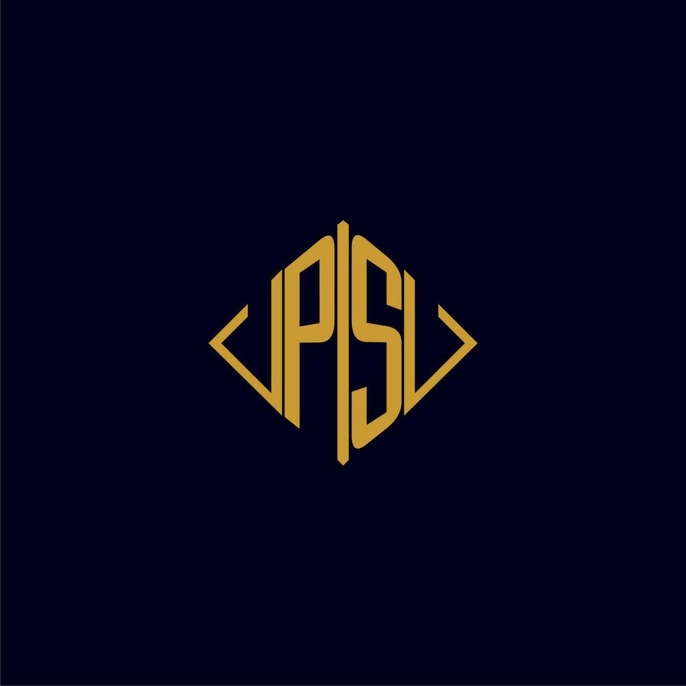 PS initial monogram square logo design ideas vector