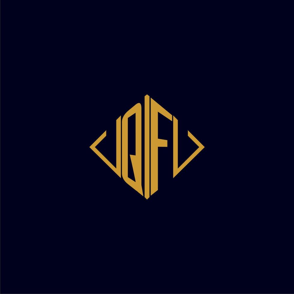 QF initial monogram square logo design ideas vector