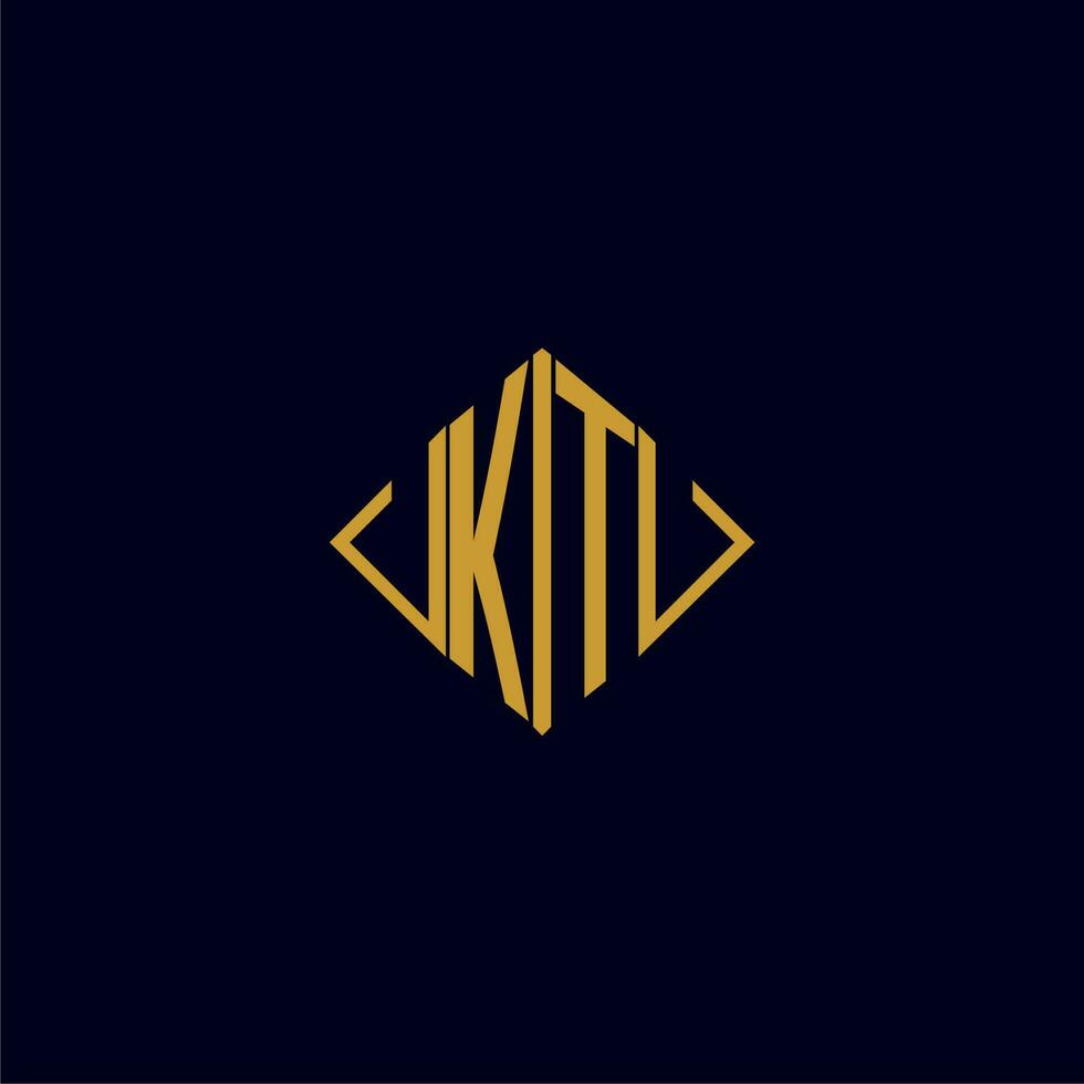 kt inicial monograma cuadrado logo diseño ideas vector