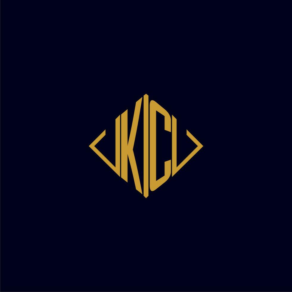 KC initial monogram square logo design ideas vector
