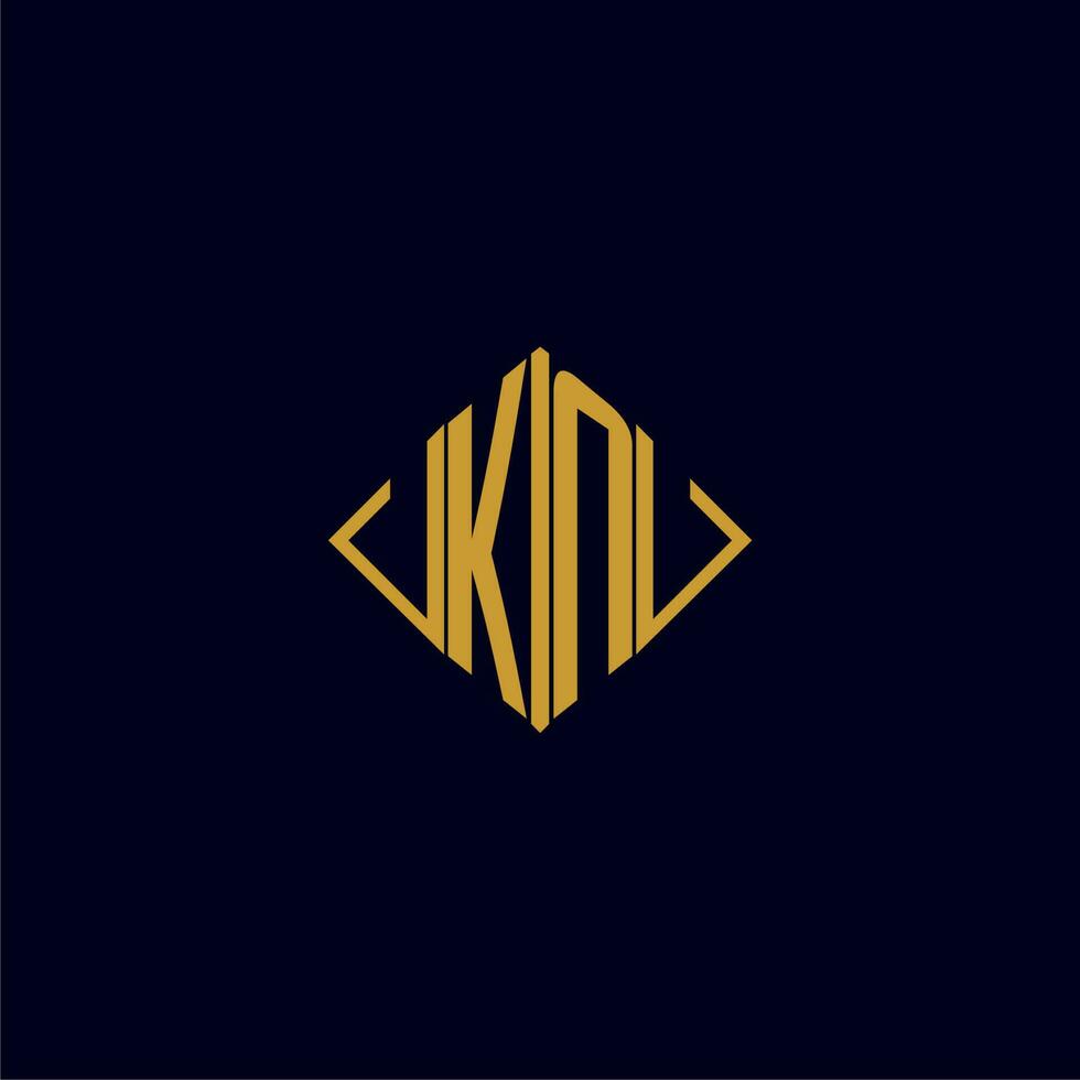 KN initial monogram square logo design ideas vector