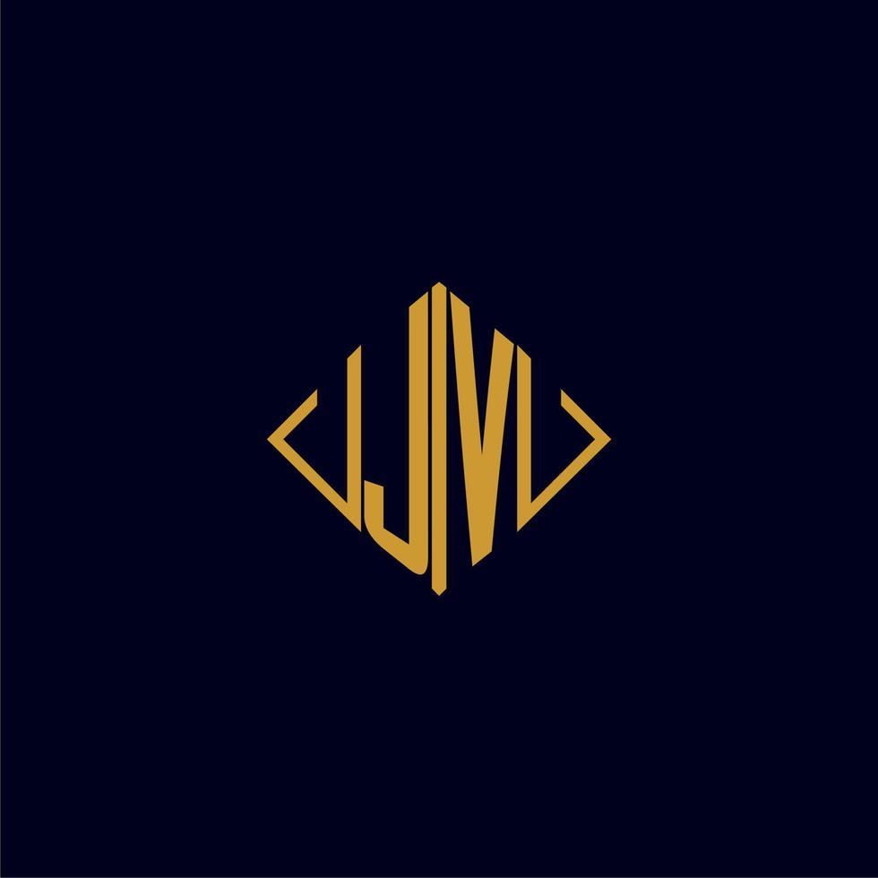 JV initial monogram square logo design ideas vector