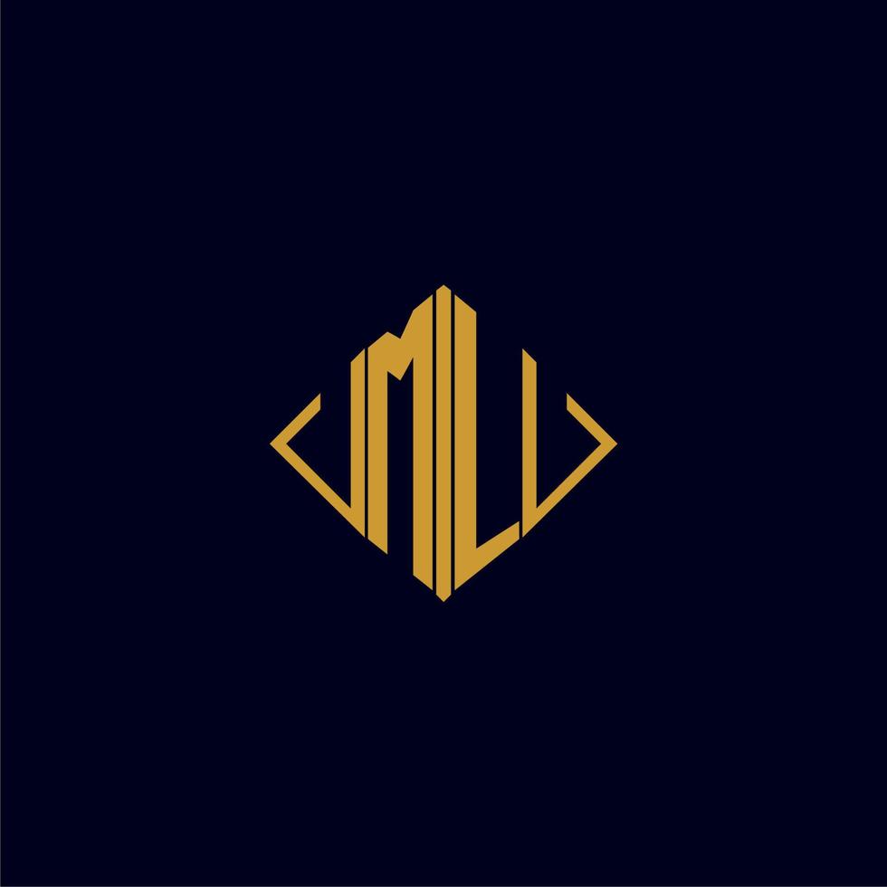 ML initial monogram square logo design ideas vector