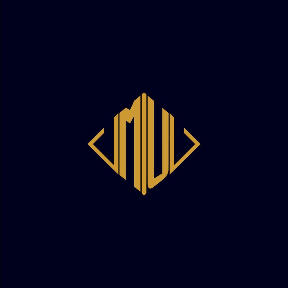 MU initial monogram square logo design ideas vector