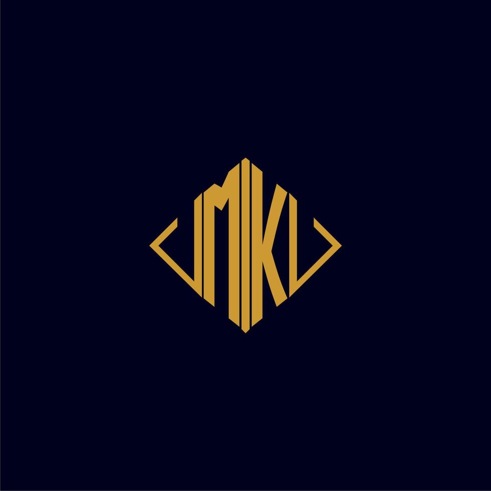 MK initial monogram square logo design ideas vector