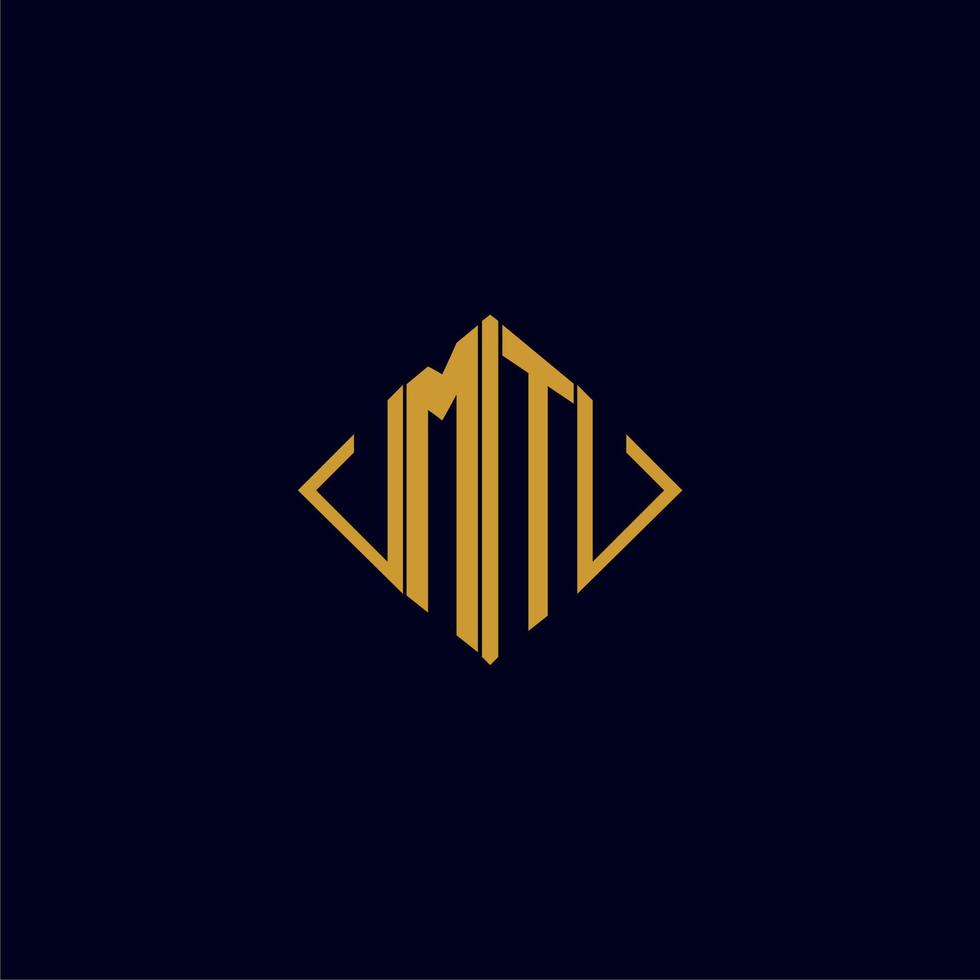 MT initial monogram square logo design ideas vector