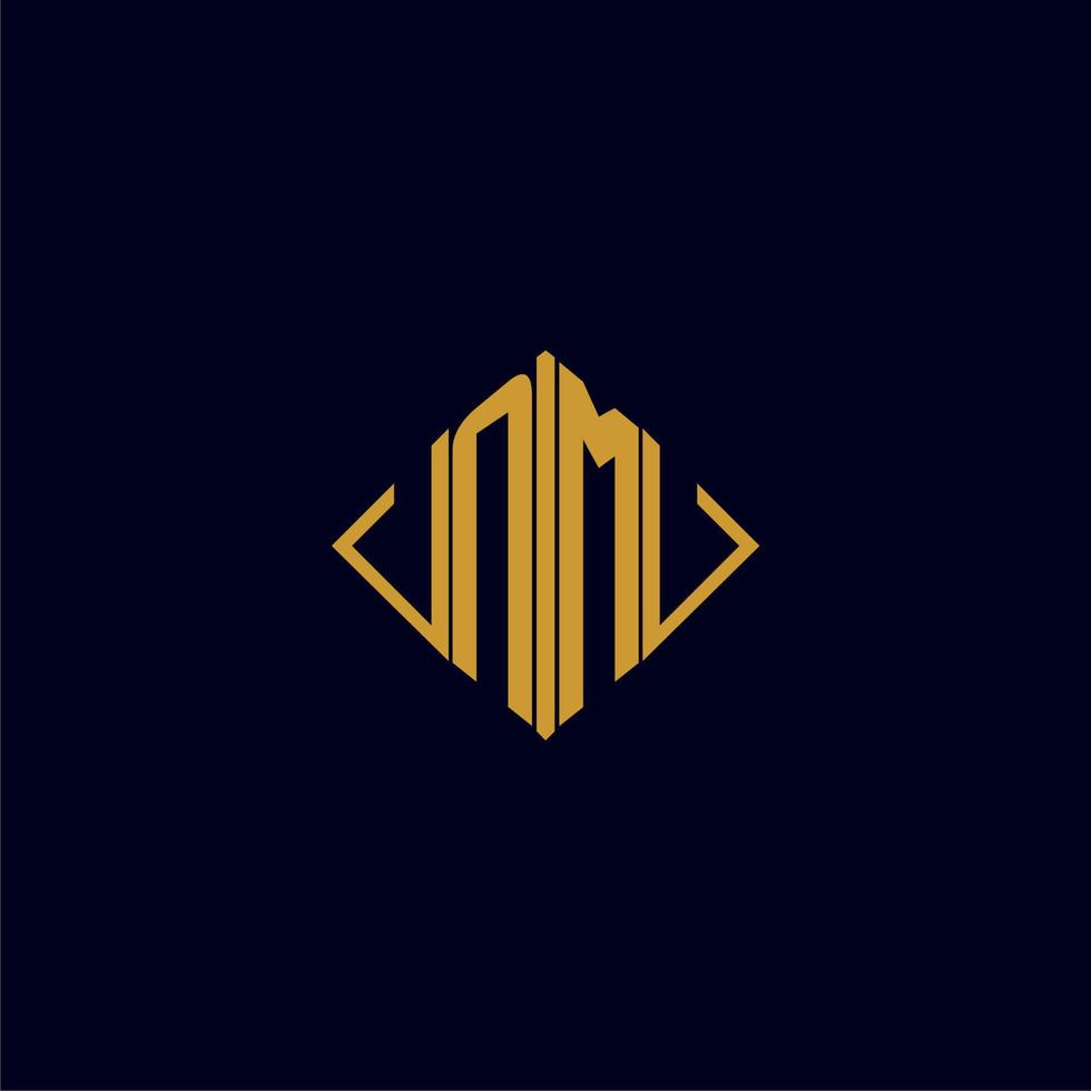 NM initial monogram square logo design ideas vector