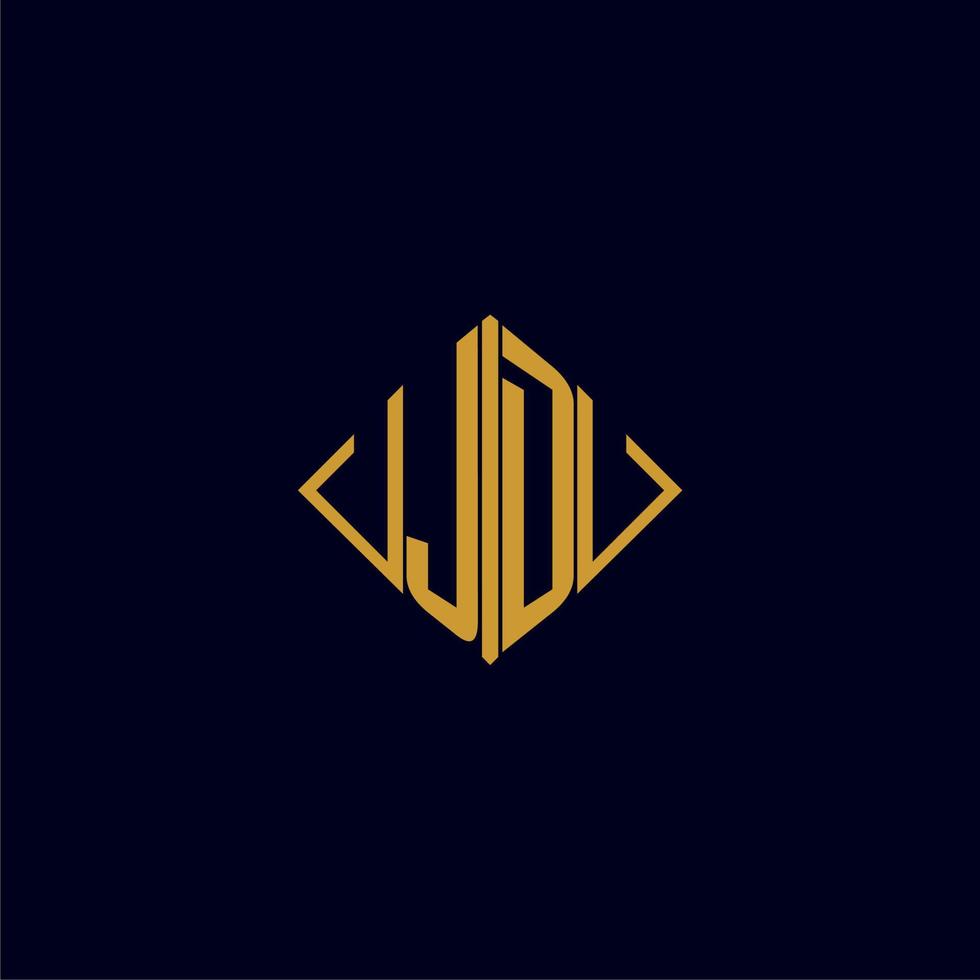 JD initial monogram square logo design ideas vector