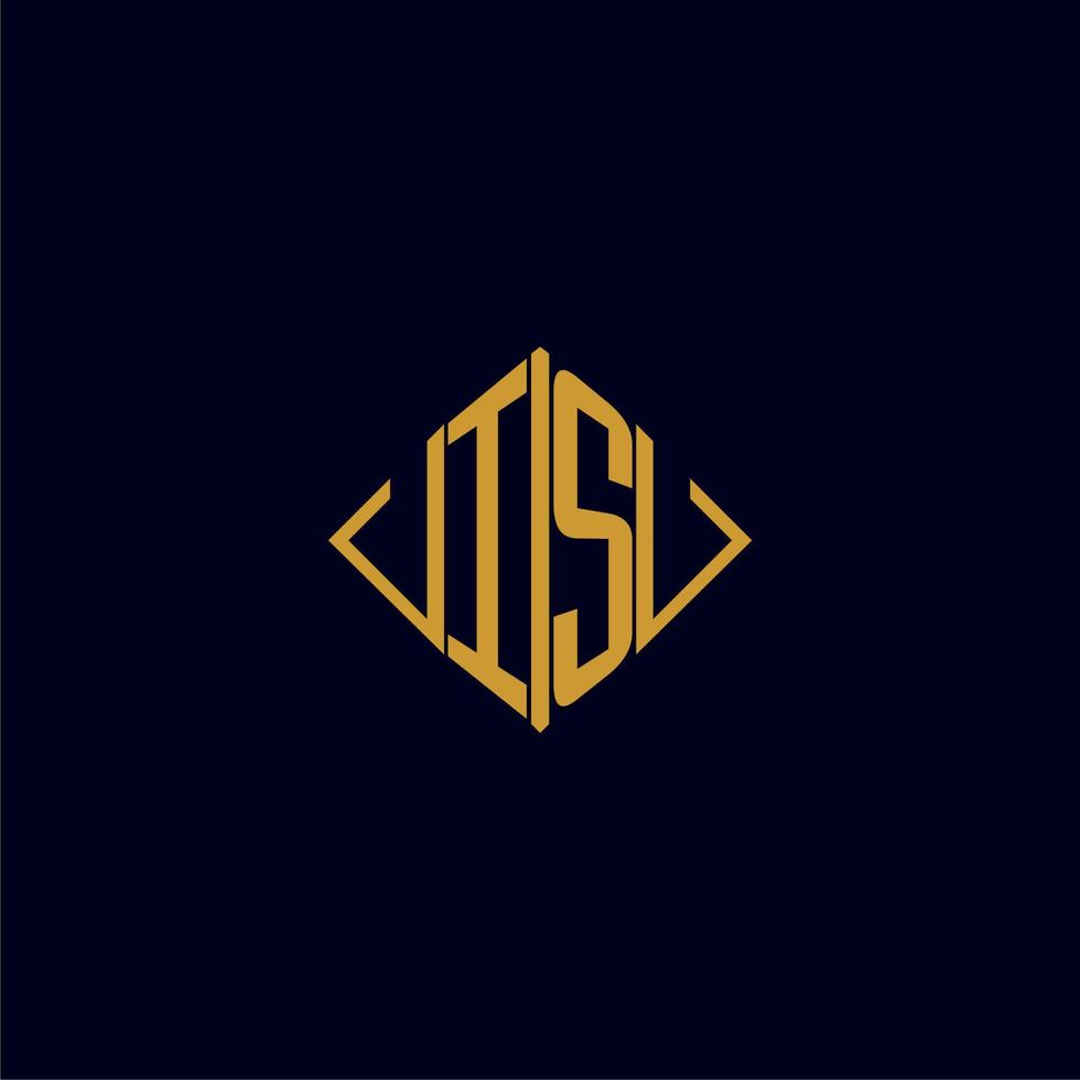 IS initial monogram square logo design ideas vector