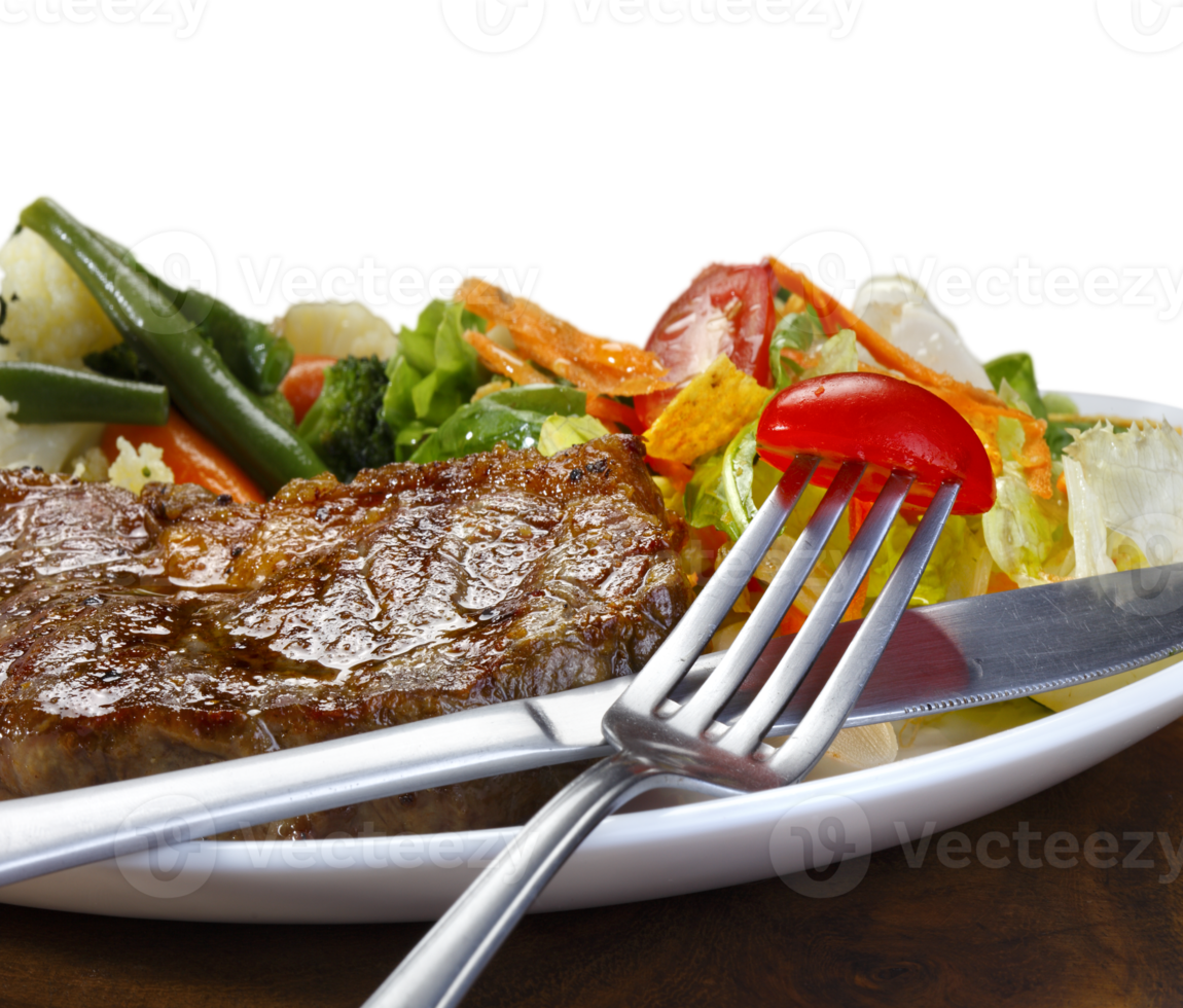 Grilled Steak with Salad png