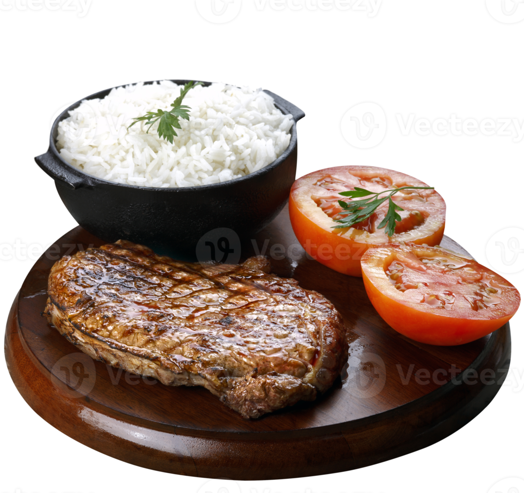 riz, tomate et steak png