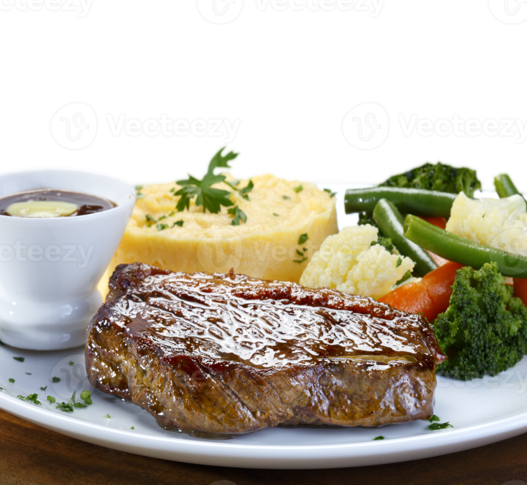 Picanha with mashed potato and vegetables png