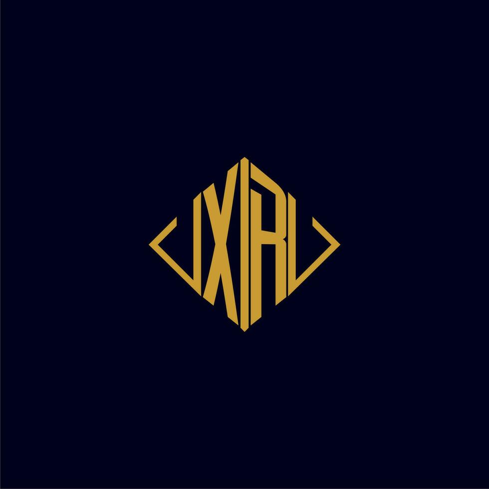 XR initial monogram square logo design ideas vector