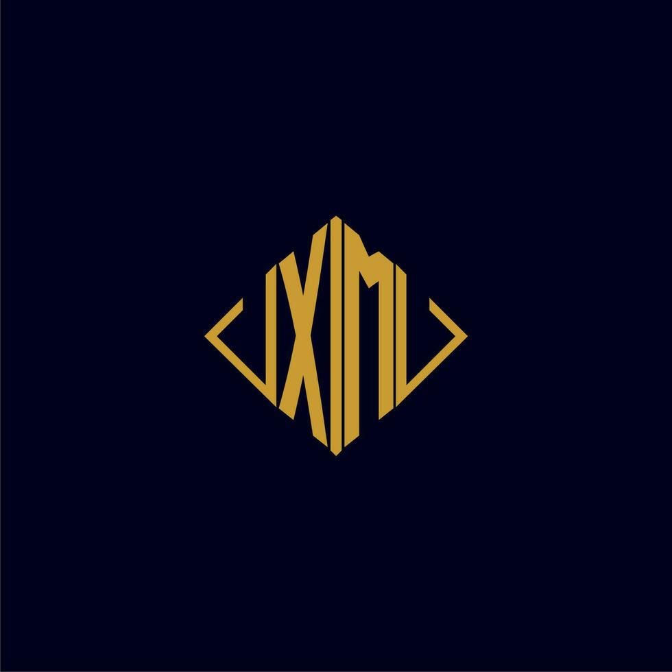 XM initial monogram square logo design ideas vector