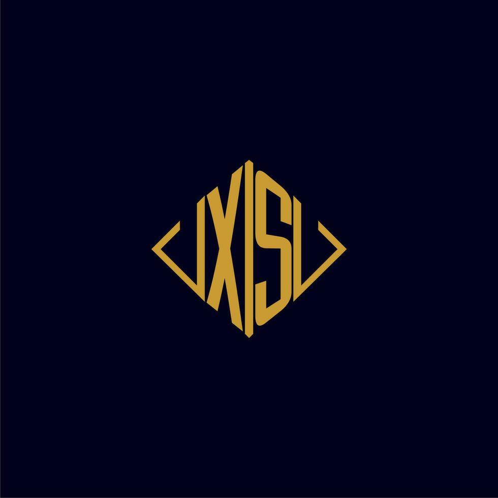 XS initial monogram square logo design ideas vector