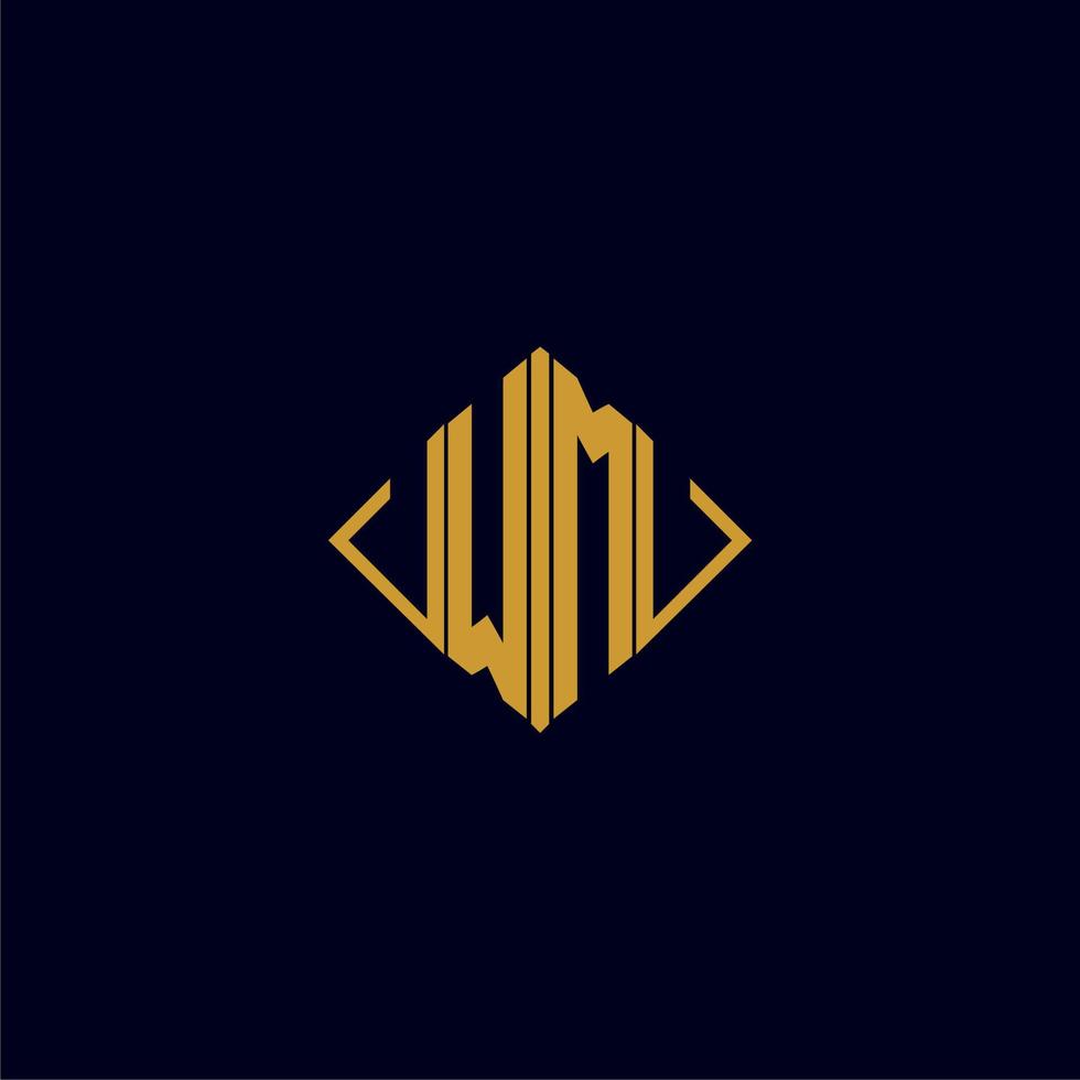 WM initial monogram square logo design ideas vector