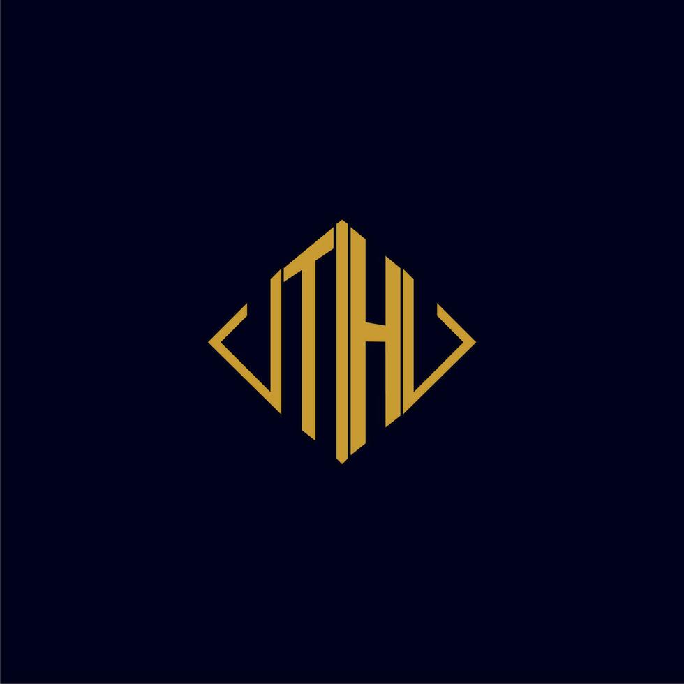 TH initial monogram square logo design ideas vector