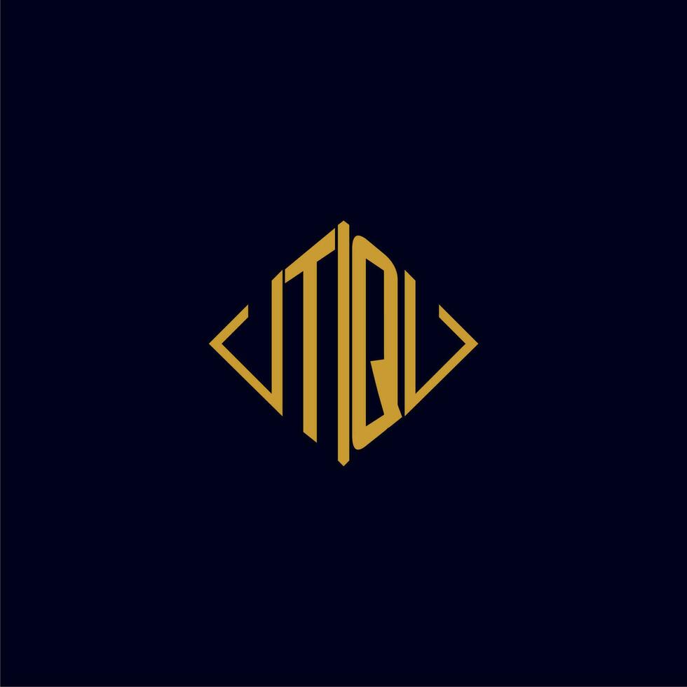 TQ initial monogram square logo design ideas vector