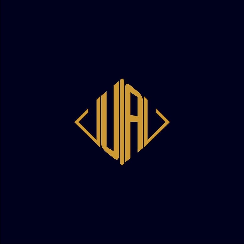 UA initial monogram square logo design ideas vector