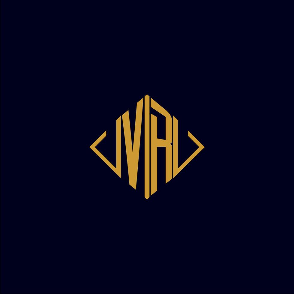 VR initial monogram square logo design ideas vector