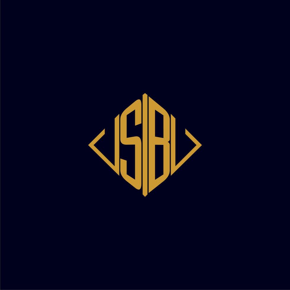 SB initial monogram square logo design ideas vector
