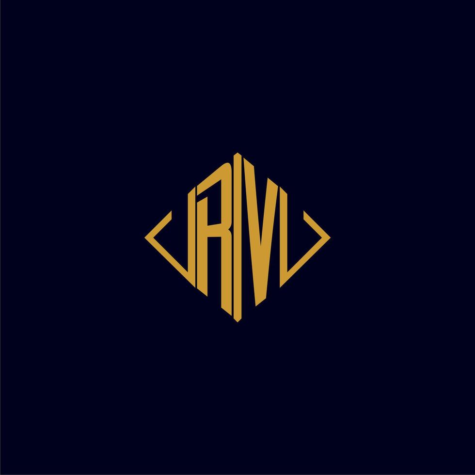 RV initial monogram square logo design ideas vector