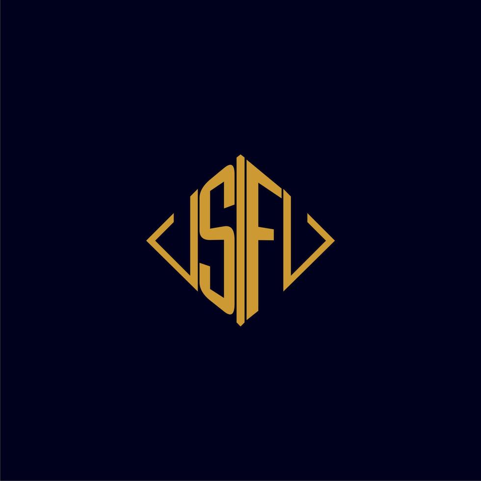 SF initial monogram square logo design ideas vector