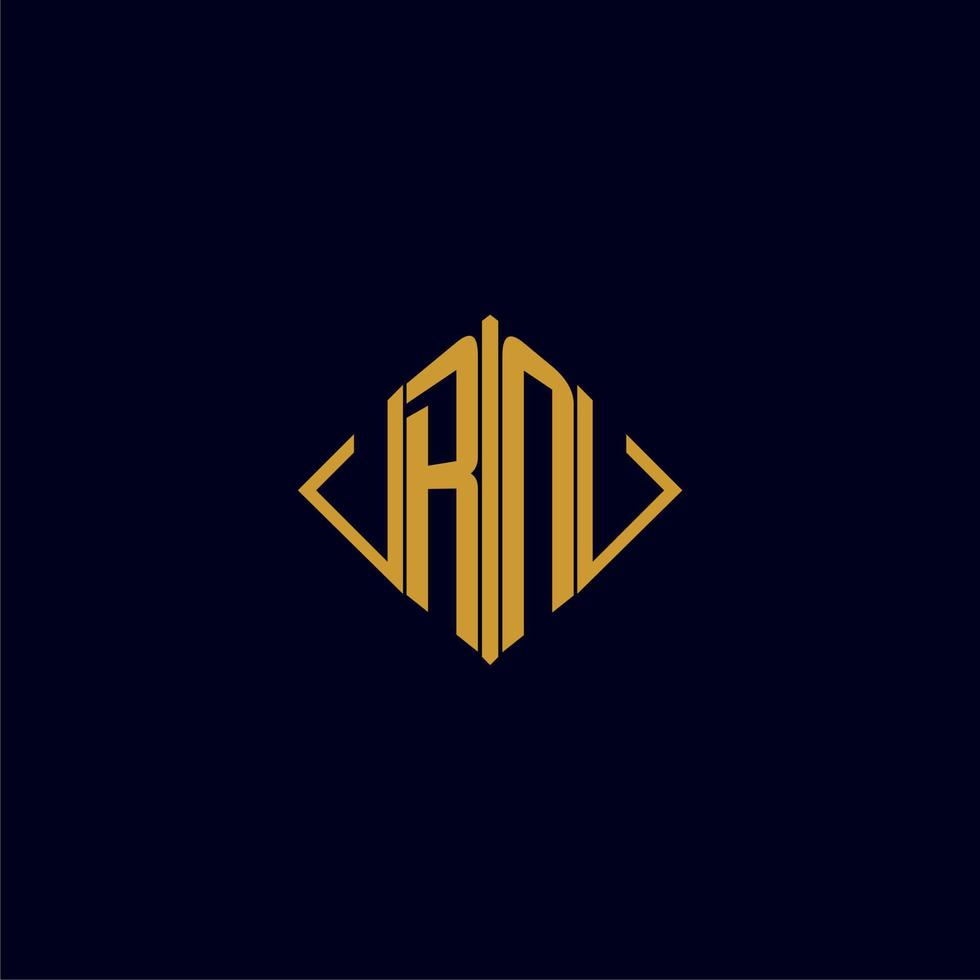 RN initial monogram square logo design ideas vector
