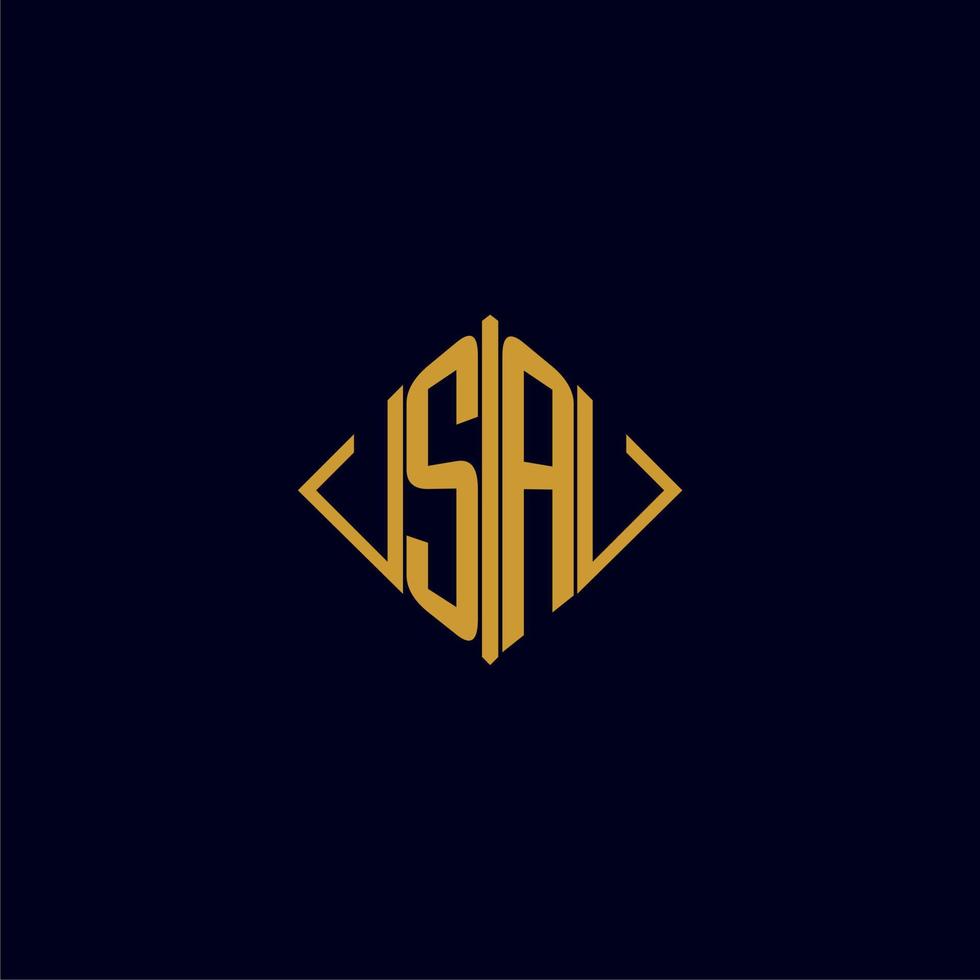 SA initial monogram square logo design ideas vector