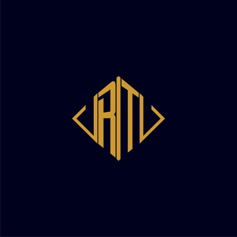 RT initial monogram square logo design ideas vector