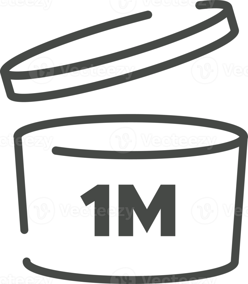 Pao symbol. 1 month. Period after opening icon. Cosmetic open month life shelf. Cosmetic product expiration png
