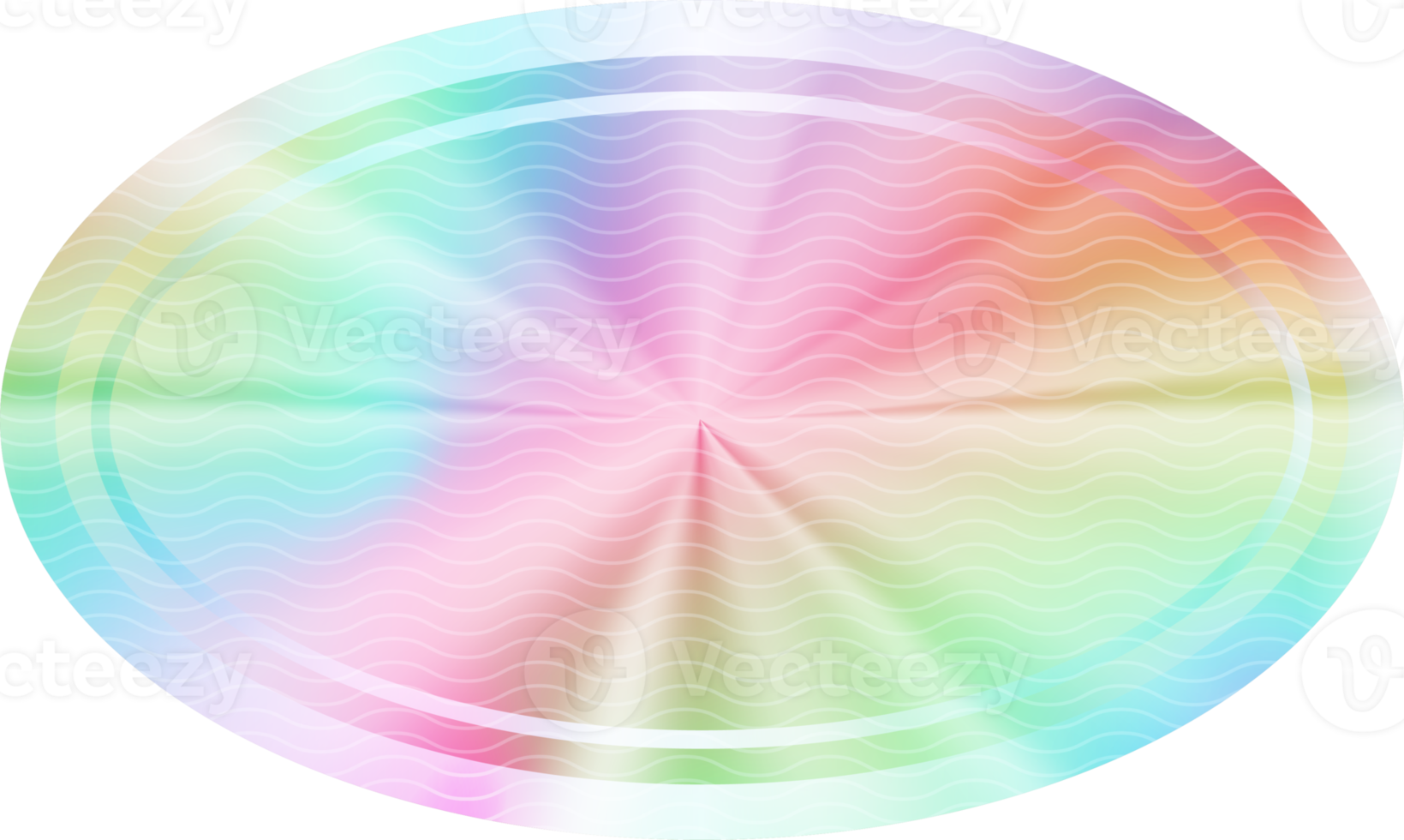 Holographic sticker. Rainbow label gradient stamp. Metal texture badge. Iridescent rainbow foil in ellipse shape. Neon emblem png