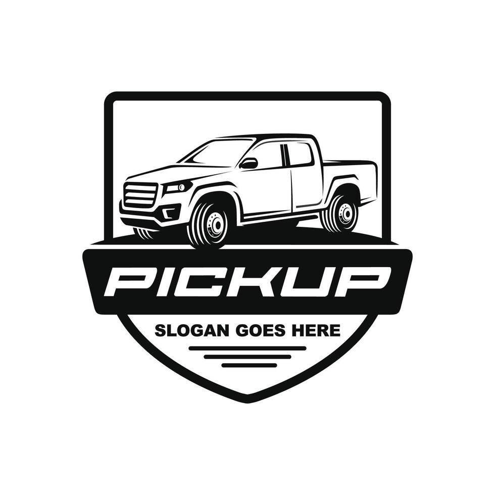 Pick up car logo design vector