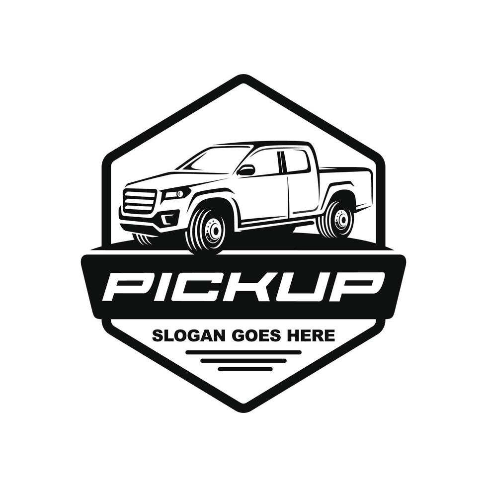 Pick up car logo design vector