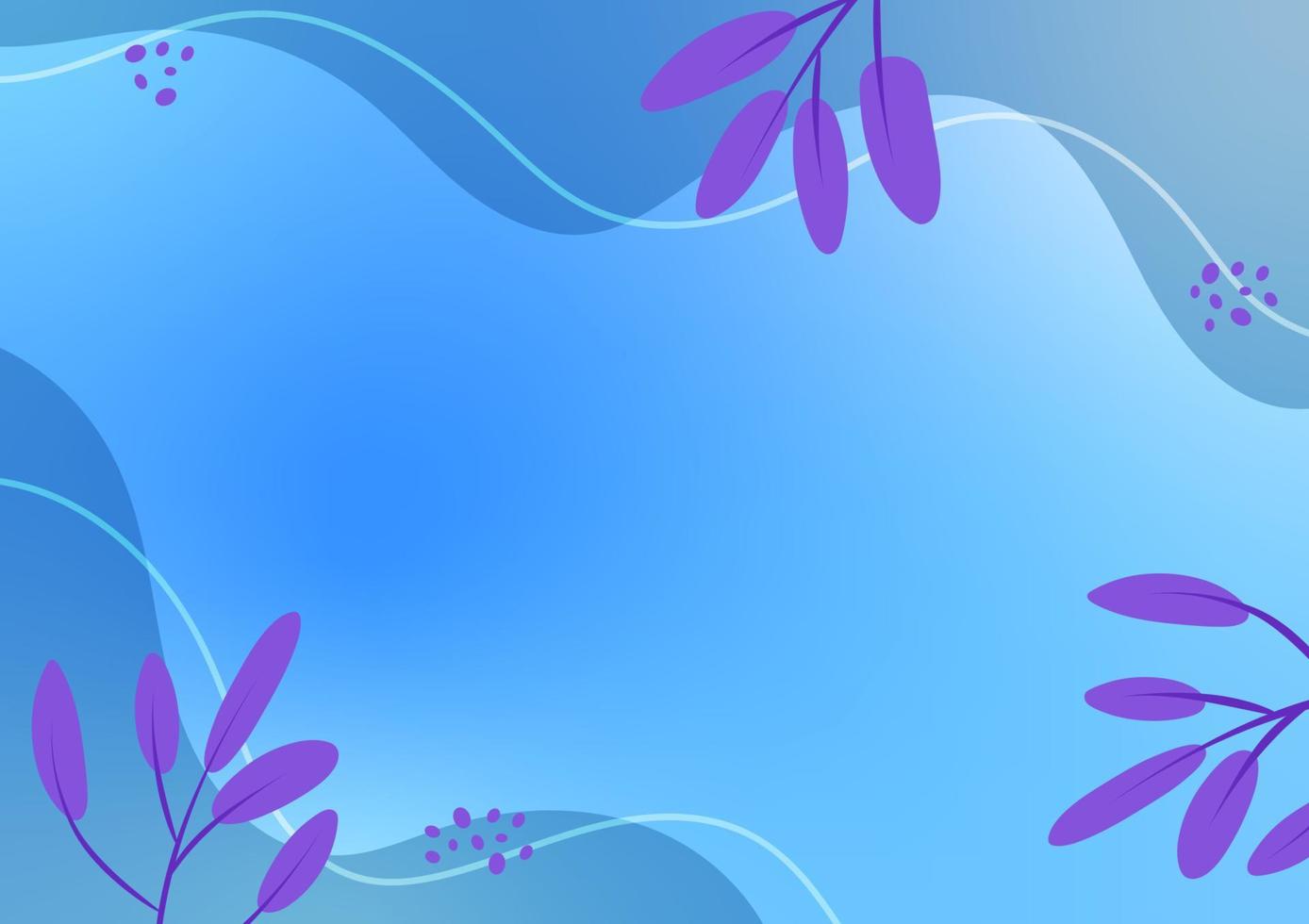 Abstract purple plant soft line wave vivid blue lake dynamic presentation background vector