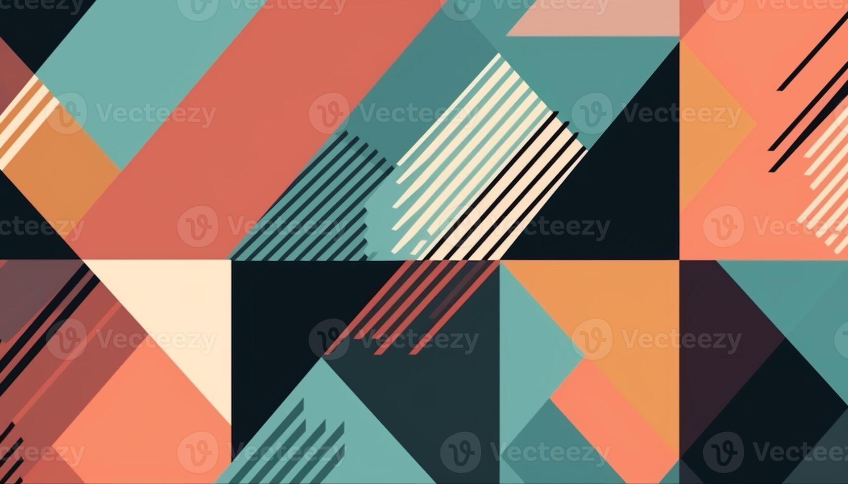 Simple minimalist retro color trendy background abstract colorful wallpaper and backdrop. Artistic digital art 3d rendering geometric line stripe bar element design material. photo