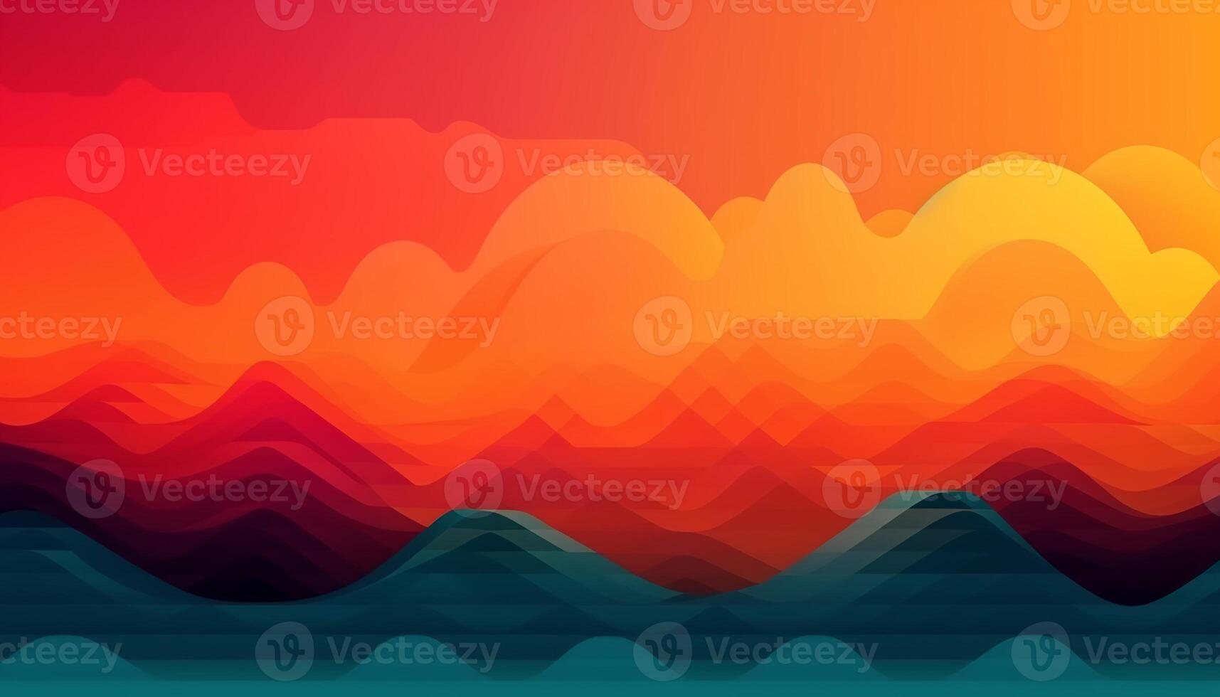 Simple minimalist retro color trendy background abstract colorful wallpaper and backdrop. Artistic digital art 3d rendering geometric line stripe bar element design material. Panoramic mountain wave. photo