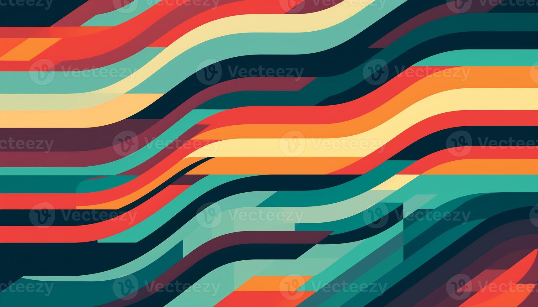 Simple minimalist retro color trendy background abstract colorful wallpaper and backdrop. Artistic digital art 3d rendering geometric line stripe bar element design material. Wave. photo