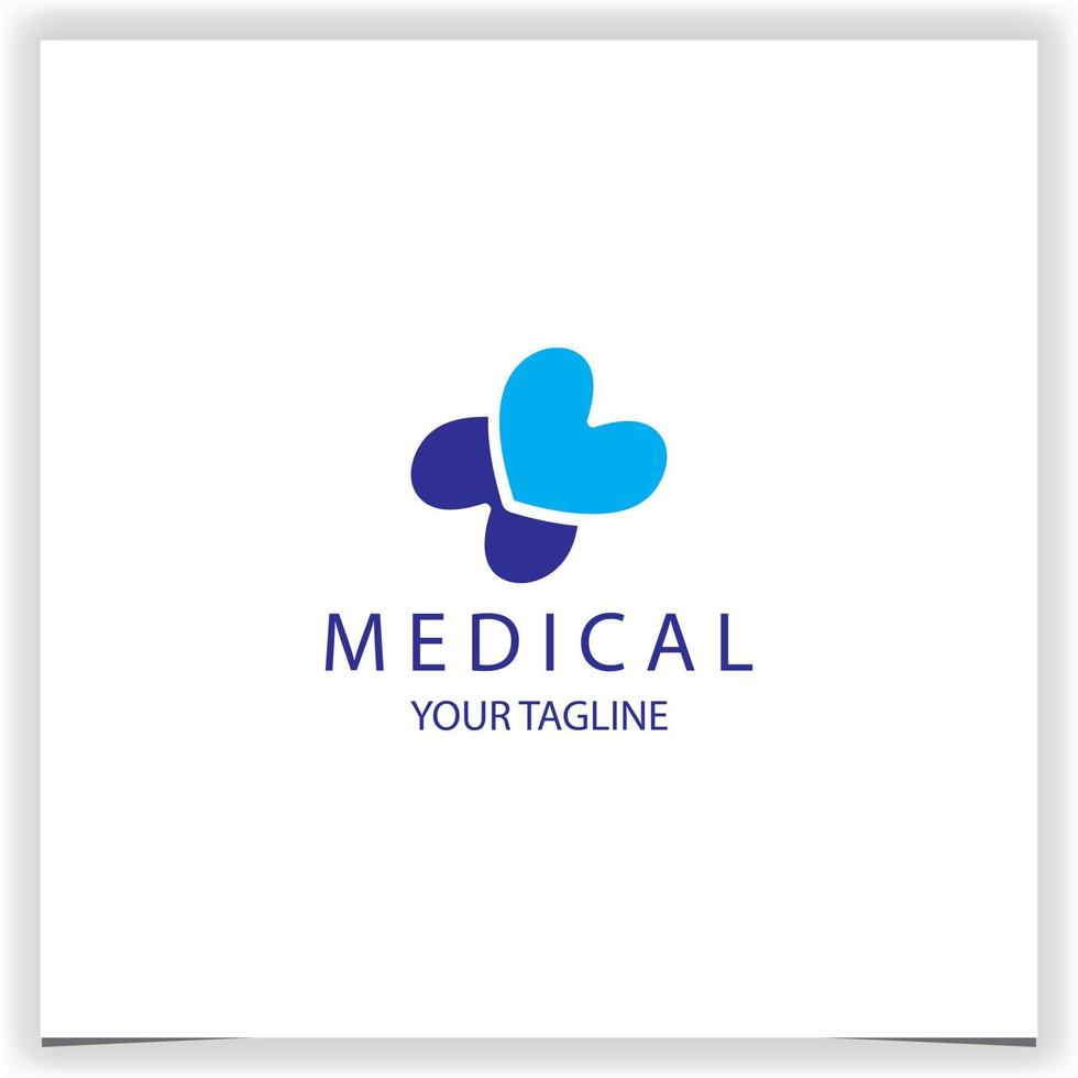 blue health cross logo premium elegant template vector eps 10