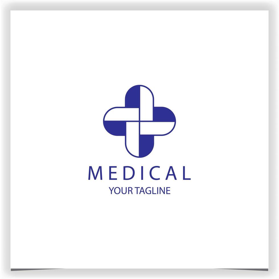 modern outline health and cross logo premium elegant template vector eps 10