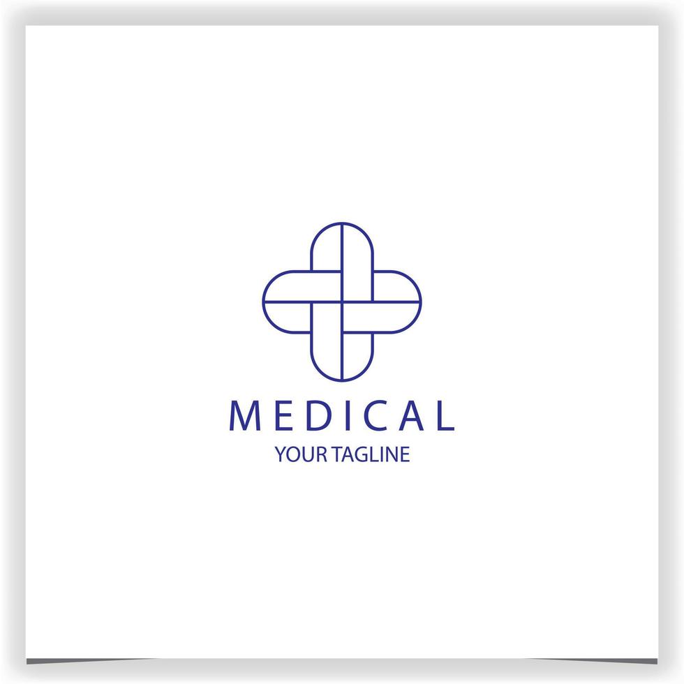 modern outline health and cross logo premium elegant template vector eps 10