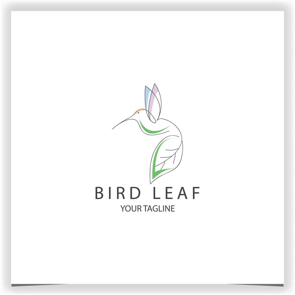 minimalista pájaro naturaleza hoja logo concepto con limpiar y elegante líneas estilo diseño vector ilustración logo prima elegante modelo vector eps 10