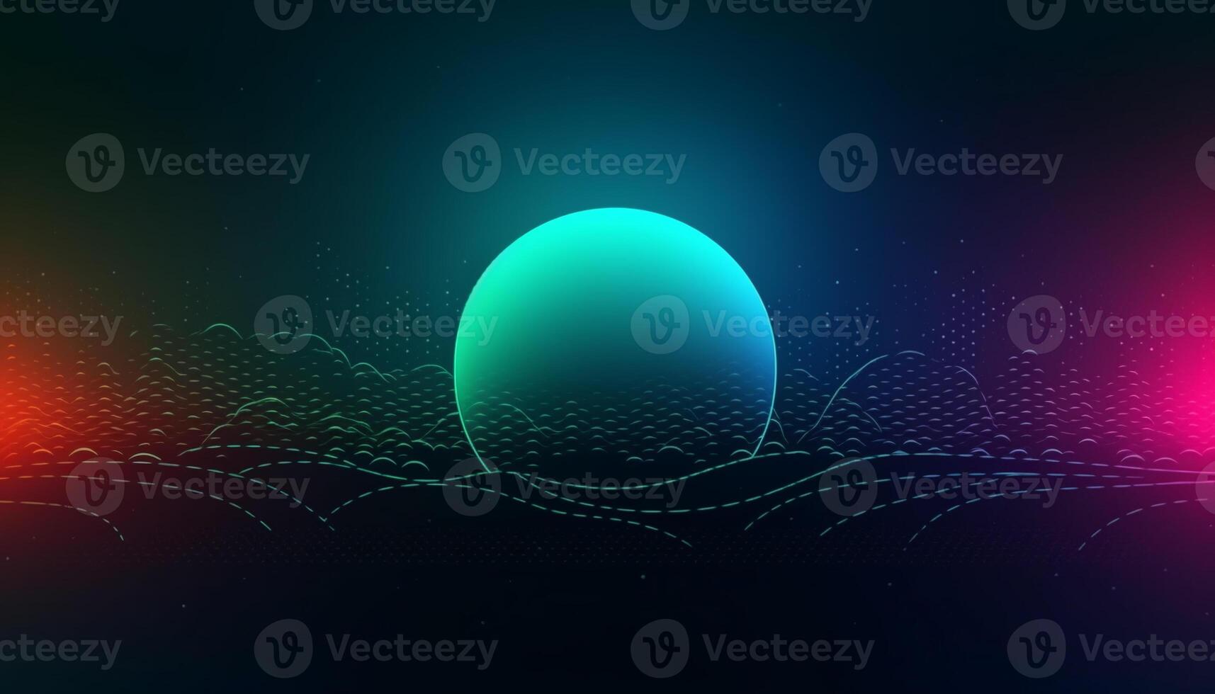 Simple minimalist retro color trendy background abstract colorful wallpaper backdrop. Artistic digital art 3d rendering geometric line stripe bar element design material. Panoramic mountain planet. photo