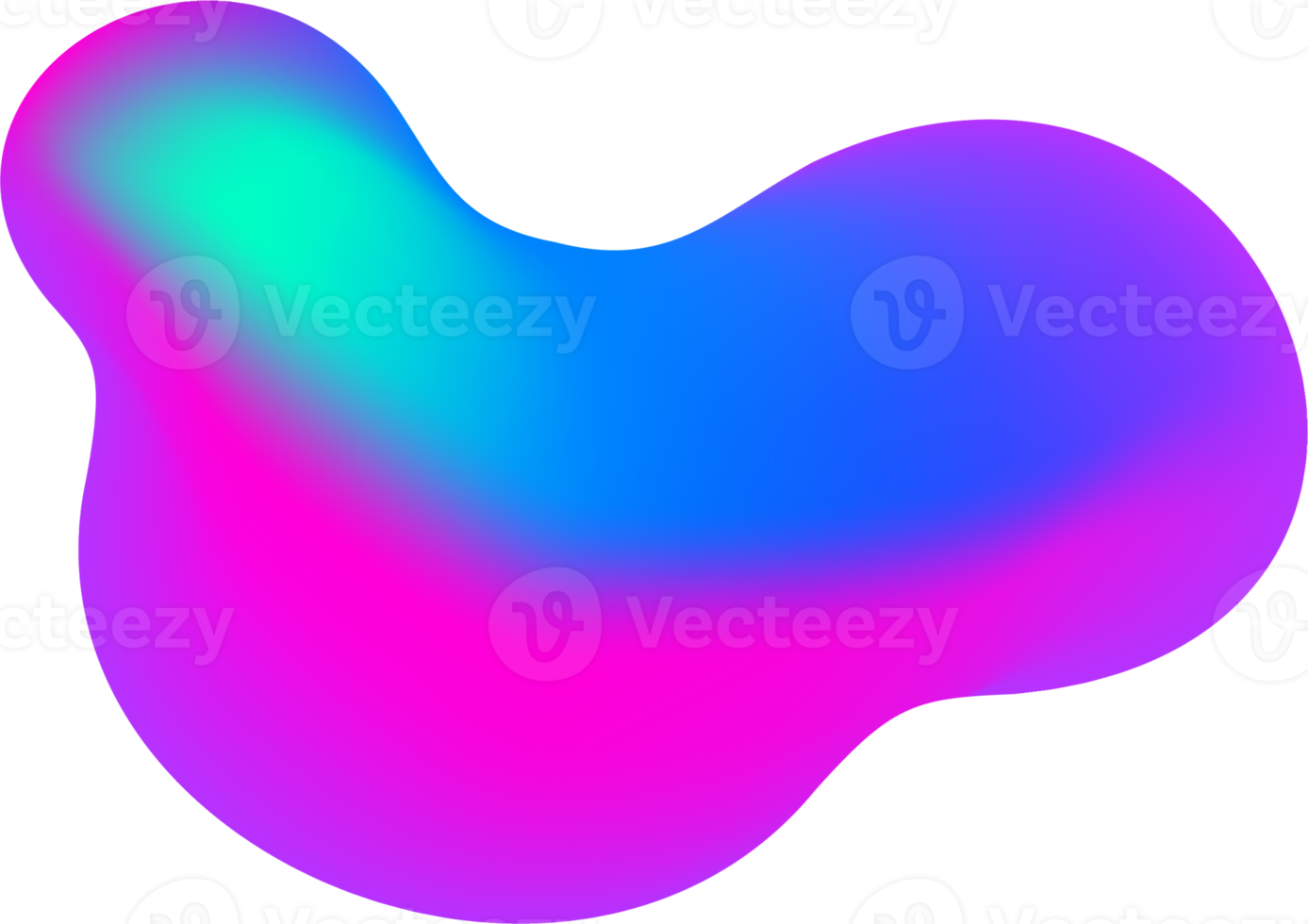 Gradient blob shape. Abstract organic random form. Liquid fluid background. Amoeba bubble and splash. Memphis element png