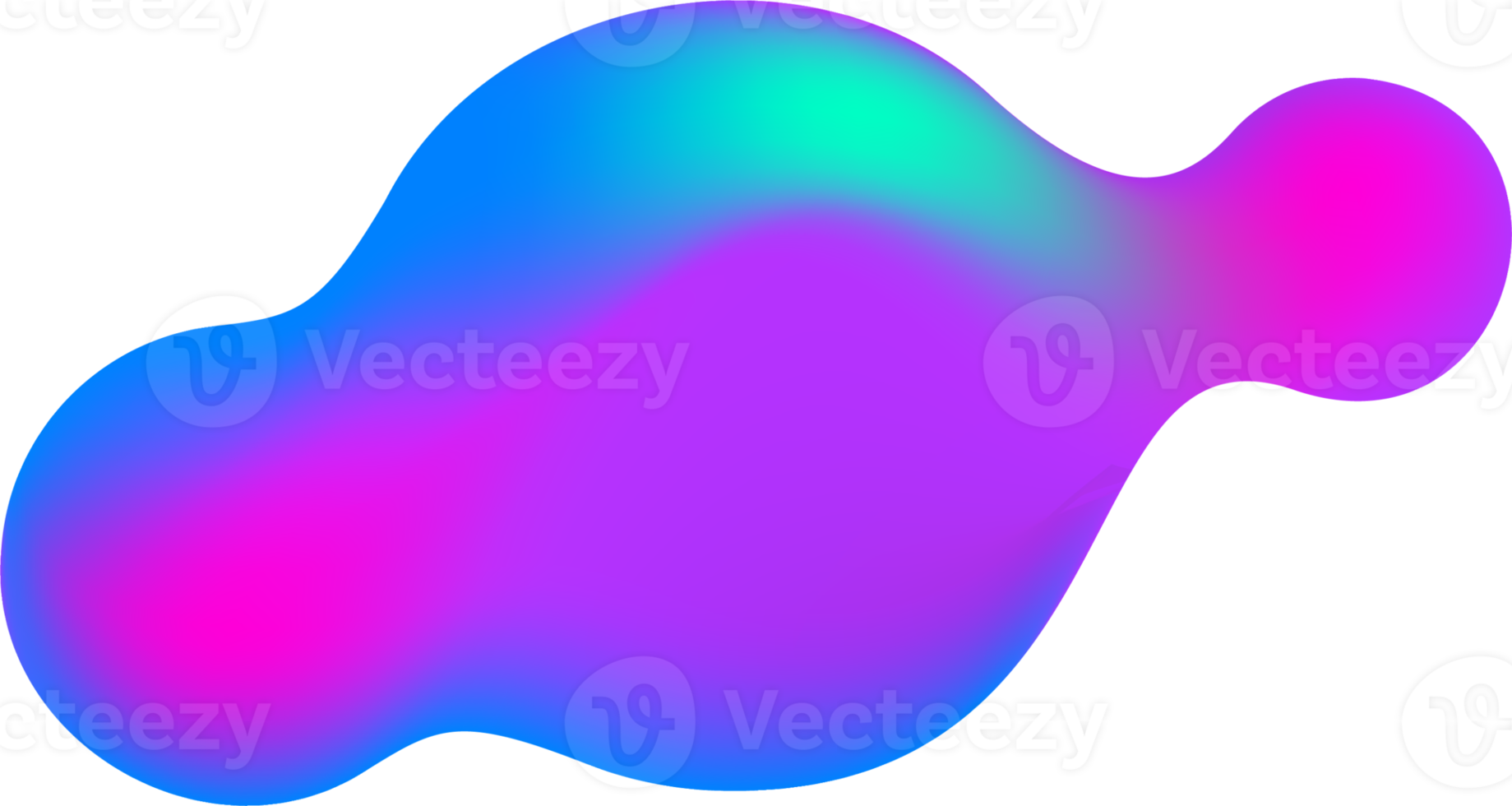 Gradient blob shape. Abstract organic random form. Liquid fluid background. Amoeba bubble and splash. Memphis element png