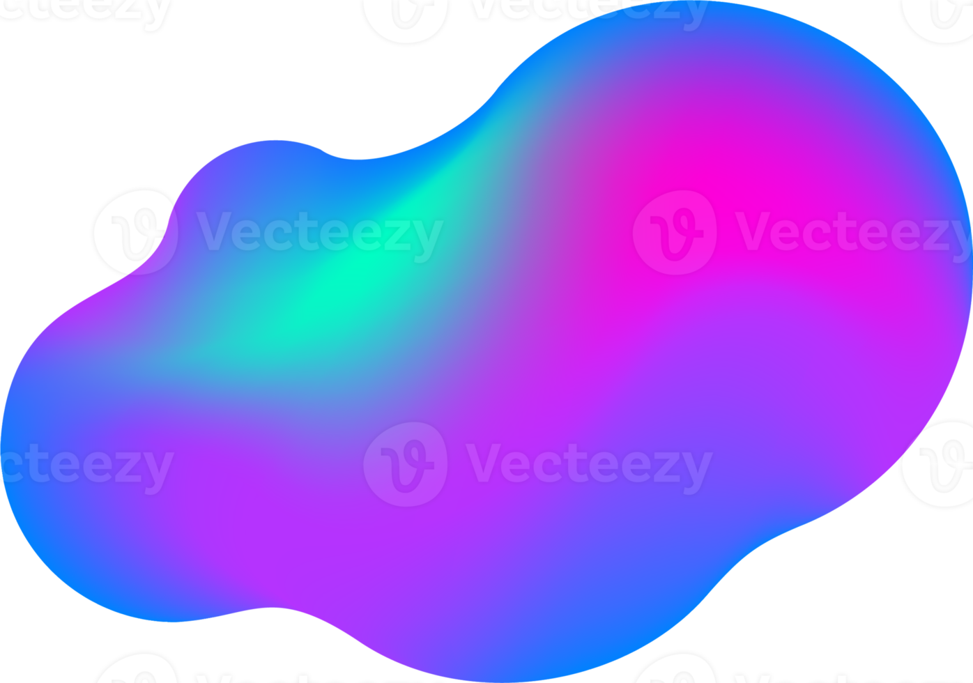 Gradient blob shape. Abstract organic random form. Liquid fluid background. Amoeba bubble and splash. Memphis element png